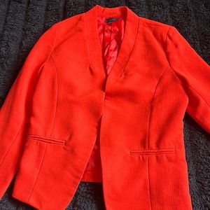 Large tomato red blazer. Lined.